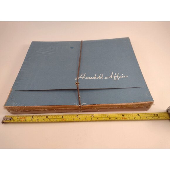 Vintage Household File Organizer 12 Pockets Blue Accordion Style Compact Office - Picture 3 of 4